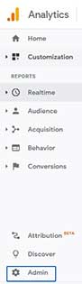 google analytics admin section link