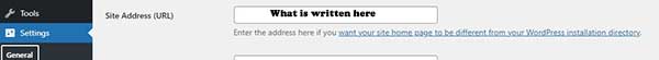 word press site address url configuration